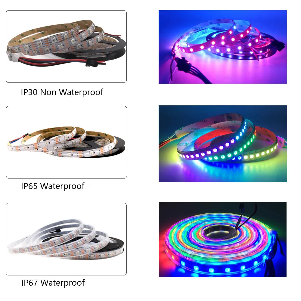 WS2815 (WS2812B WS2813 updated) RGB LED Pixels Strip Light Individually Addressable LED Dual-Signal 30/60/144 Leds/m 12V