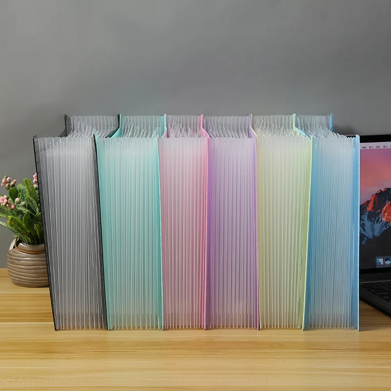 A4 Plastic Portable File Folder Extension Wallet Bill Receipt File Sorting Organizer Office Storage Bag Folders Filing Products