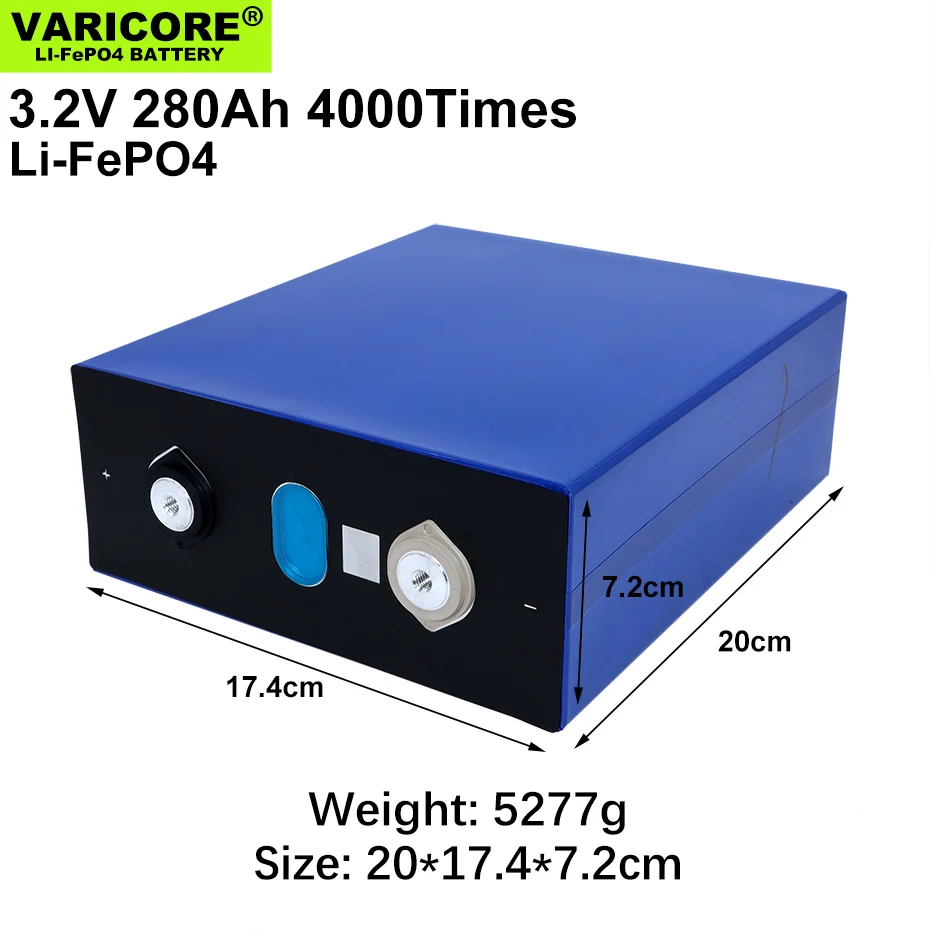 VariCore 3.2V 280AH battery pack LiFePO4 Lithium iron phospha 12V 24V 280000mAh for E-scooter RV Solar Energy storage system