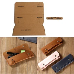 Leather Craft Personality Student Pencil Case Stationery Box Sewing Pattern Hard Kraft Paper DIY Template 19cm*7cm Design