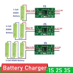 1S 2S 3S komórka 1A NiMH do ponownego ładowania z ładowarką moduł ładowania napięcie 1.5V 3V 4.5V wejście 3.7V-6V dla samochodzik dla dziecka Solar