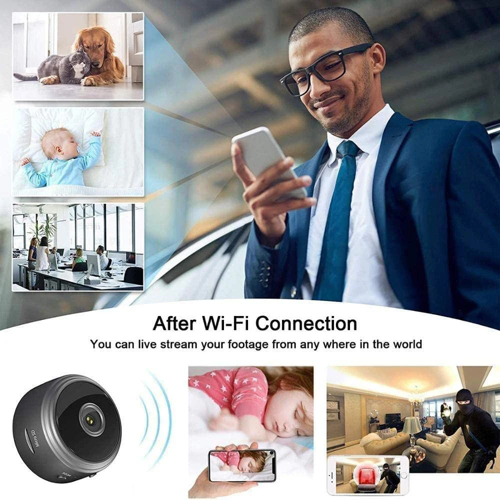 Mini Camera Wireless WiFi IP Network Monitor Security IR Camera HD 1080P Baby Monitor P2P Camera WiFi Phone APP Support Memory C