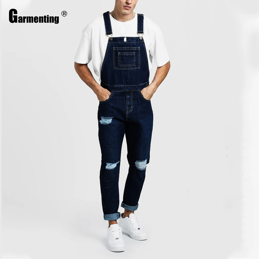 Men\'s Jeans Demin Jumpsuit Casual Red Black Overalls Skinny Playsuits Leisure One-Piece Pantalon Plus Size 3XL Men Clothing 2024