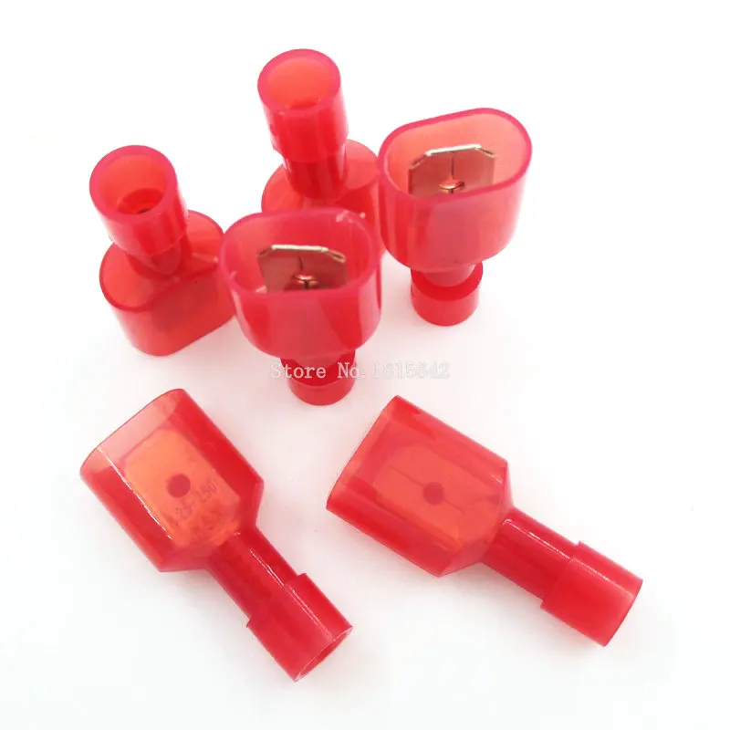 20pcs=10set Red T Type Quick Splice Crimp Terminal Wire Convenient Connector For Standard 0.5-1 Wire Line