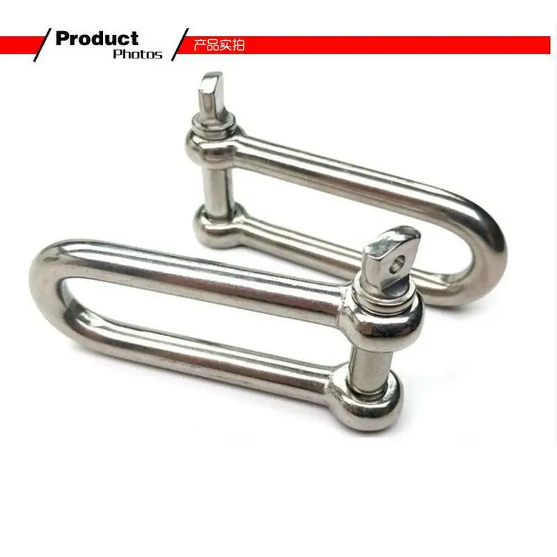 HQ LD01 M4-M16 All Sizes AISI304 Long Straight D Shackle Stainless Steel  Anchor Shackle Chain Wire Rope Connector