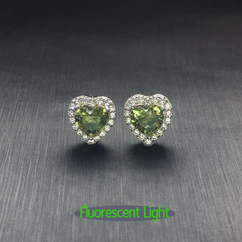 Ffgemmes – boucles d'oreilles en argent Sterling 925 Zultanite, pierre à couleur changeante, coupe cœur, bijoux fins pour femmes, cadeau de fête de mariage, vente en gros