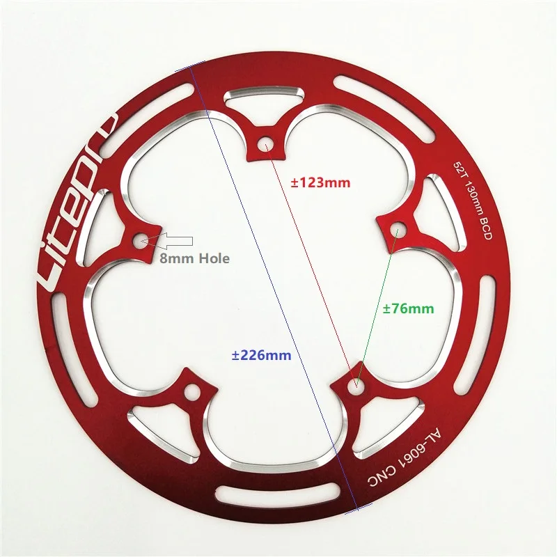 Litepro – couvercle de Protection pour pignon de chaîne, 130BCD 48/50/52T, plaque de Protection de roue de chaîne, vitesse unique