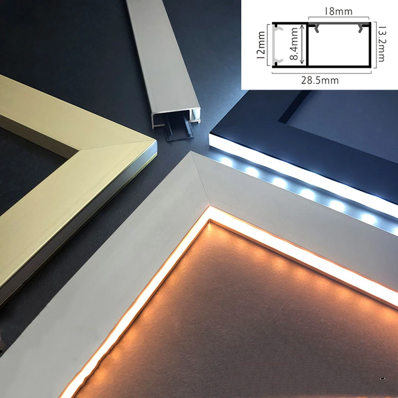 0.3m/0.5m/1m/pcs Surface Mounted LED Skirting Line Aluminum Profiles H2.8cm Ceiling Baseboard Corner Wall Decor Bar Strip Lights