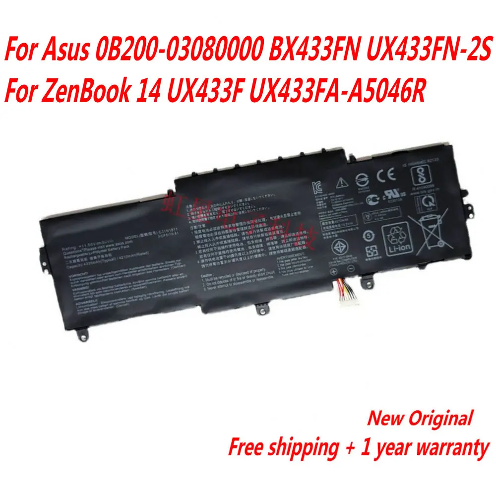 

NEW C31N1811 Laptop Battery For Asus 0B200-03080000 BX433FN UX433FN-2S For ZenBook 14 UX433F UX433FA-A5046R 11.55V 50WH