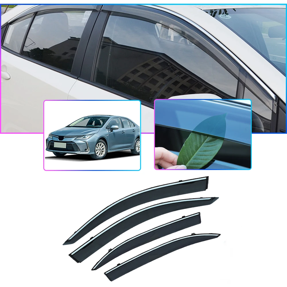 

For Toyota Corolla ALTIS Sedan E210 2019 2020 Car Styling Smoke Window Sun Rain Visor Deflector Guard Accessories 4PC