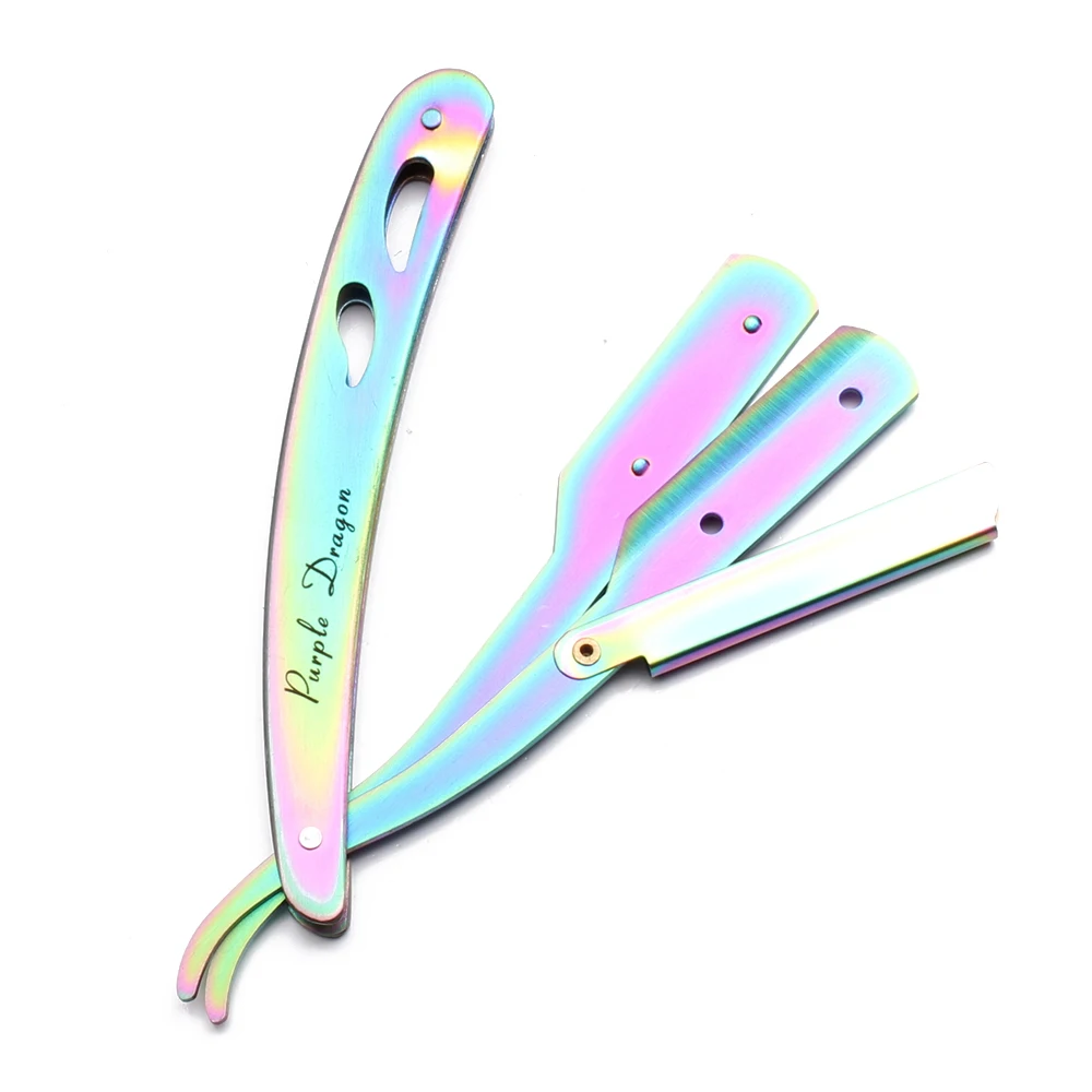 Men Straight Barber Razor Add 10 Blades Razor Edge Steel Folding Shaving Knife Hair Removal Tools Shaving Razor With Blade Z6102