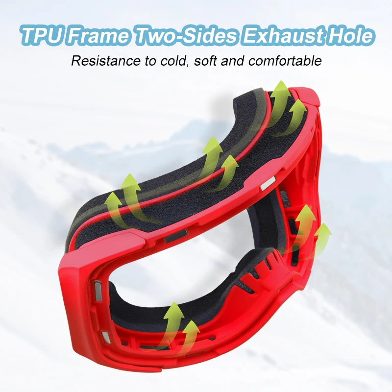 PHMAX Ski Goggles Magnetic Men Winter Anti-Fog Snowboard Goggles Glasses Skiing UV400 Protection Double Layers Ski Mask Glasses