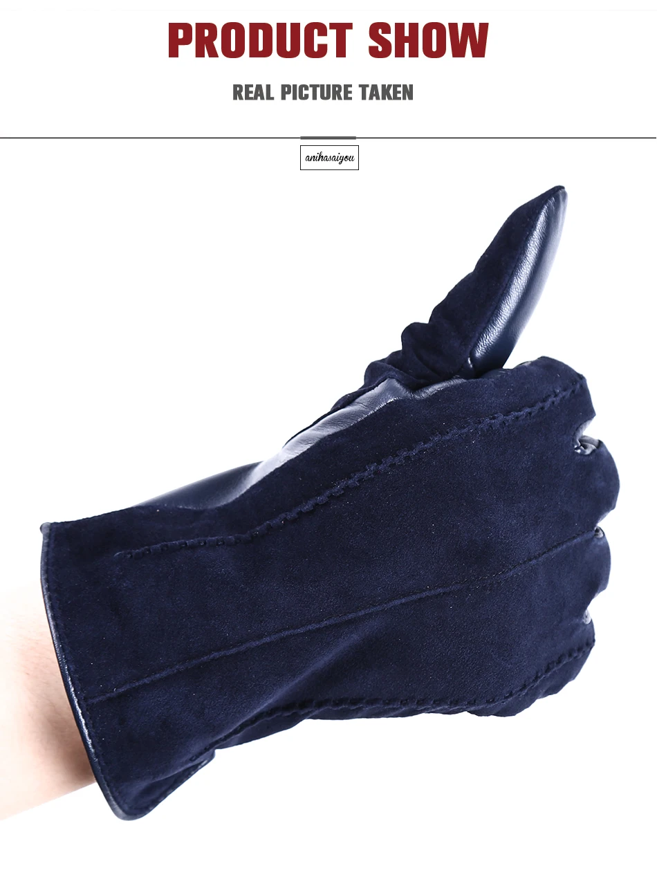 Good Quality Touch Gloves Color Winter Women's Leather Gloves Genuine Suede 50% Genuine Leather 50% Women's Gloves -2007