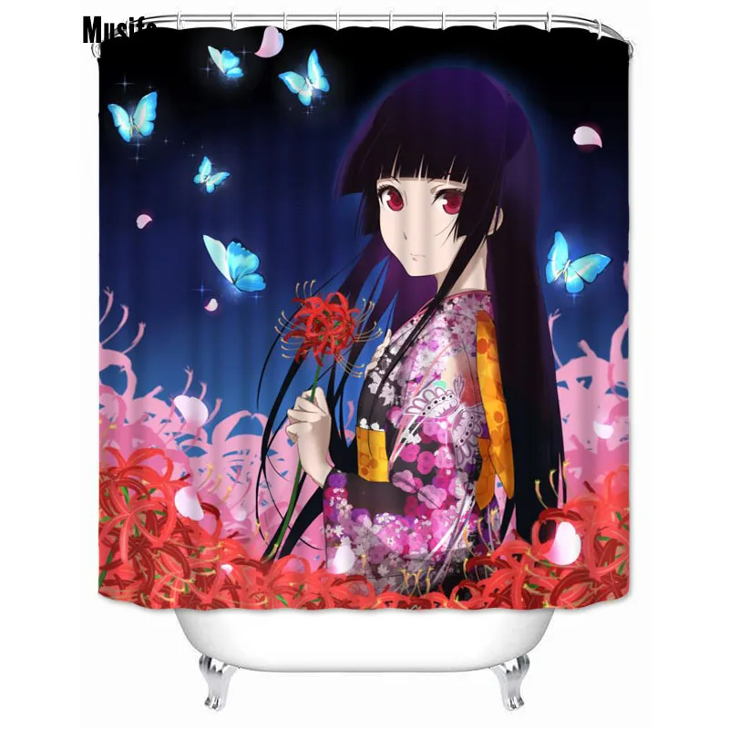 Musife Custom Enma Ai Shower Curtain Cartoon Waterproof Polyester Fabric Bathroom With Hooks DIY Home Decor