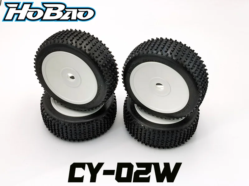 

OFNA/HOBAO RACING CY-02W 1/8 off-road tire set (white flat frame + pellet tire), 4 pcs FOR 1/8 HYPER/HSP/FS/LOSI/XRAY/TLR BUGGY