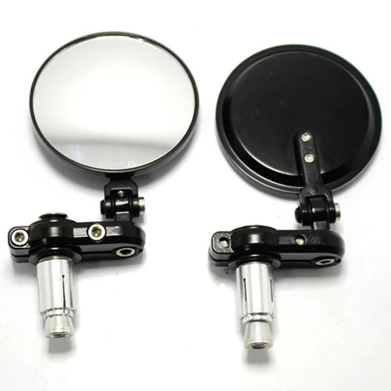

For Aluminum Black Alloy Modified Motorcycle Electric Car Universal Classic Retro Folding Black Round Handle Mirror