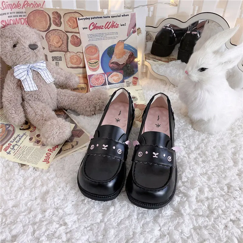 

Japanese Sweet Student Jk Uniform Shoes Cute Shallow Mouth Kawaii Shoes Vintage Round Head Women Shoes Loli Cosplay Lolita