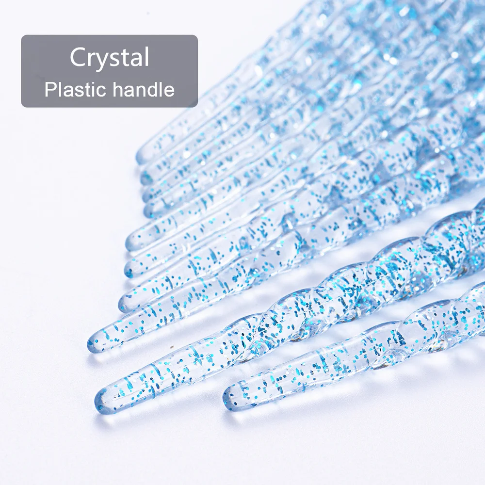 10Pcs Crystal Makeup Brushes Set Foundation Powder Blush Highlighter Eyeshadow Eyebrow Brush Cosmetics Blending Make Up Tools