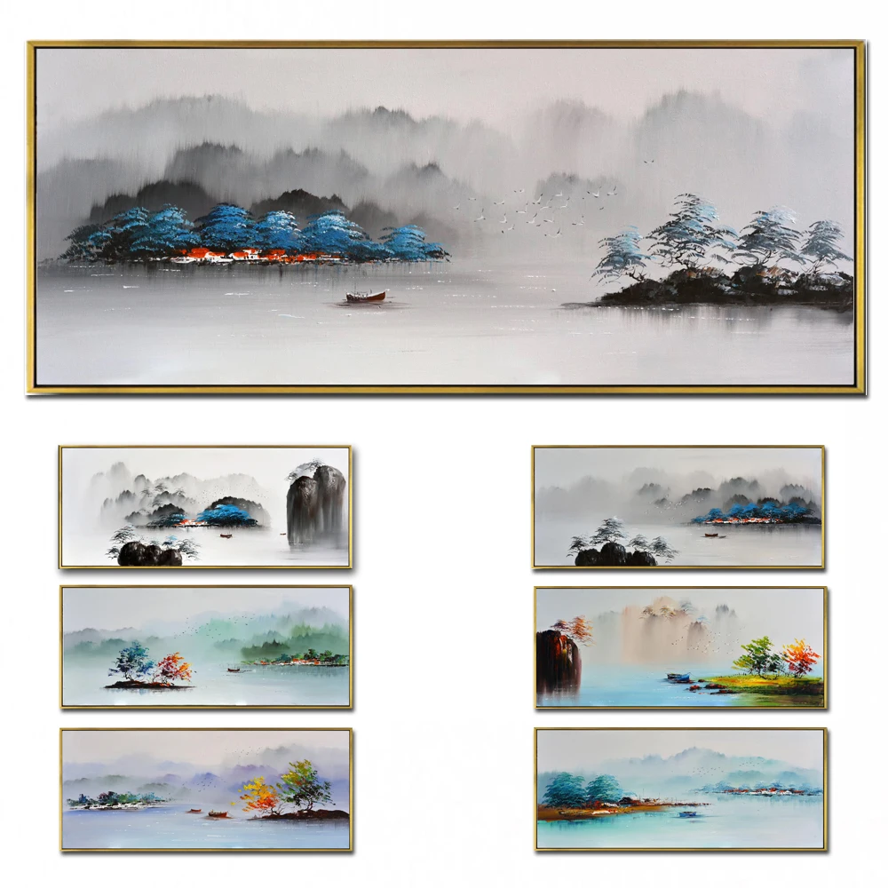 Oil Painting Chinese painting Hand painted world famous paintings Modern Chinese landscape painting Landscape art 2020082204