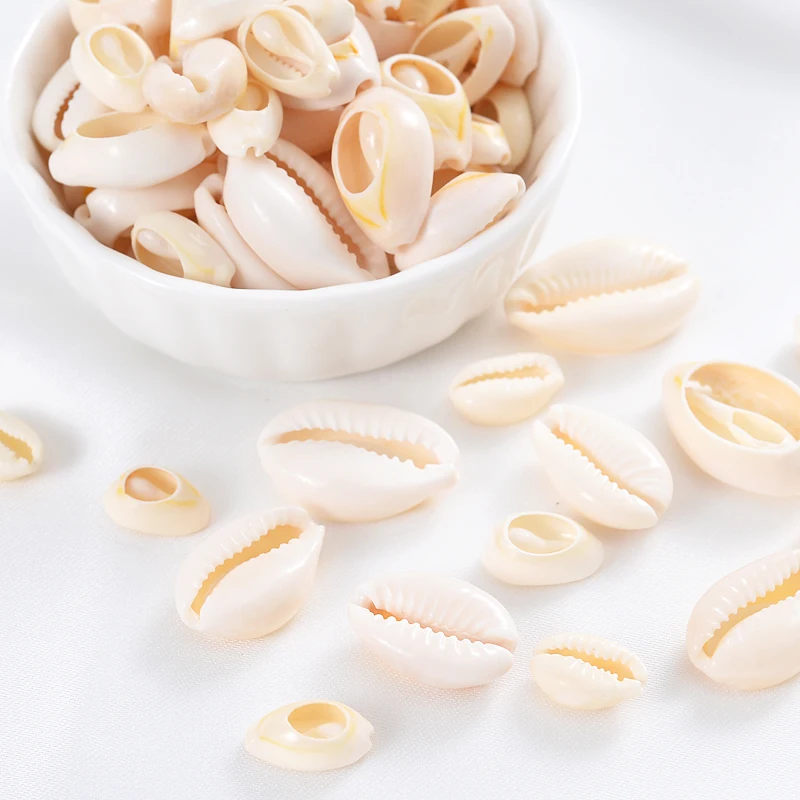 Naturalne białe owalne koraliki z otworami Cowrie Conch Ręcznie robione luźne koraliki dystansowe do tworzenia biżuterii Bransoletka Naszyjnik — zdjęcie 5