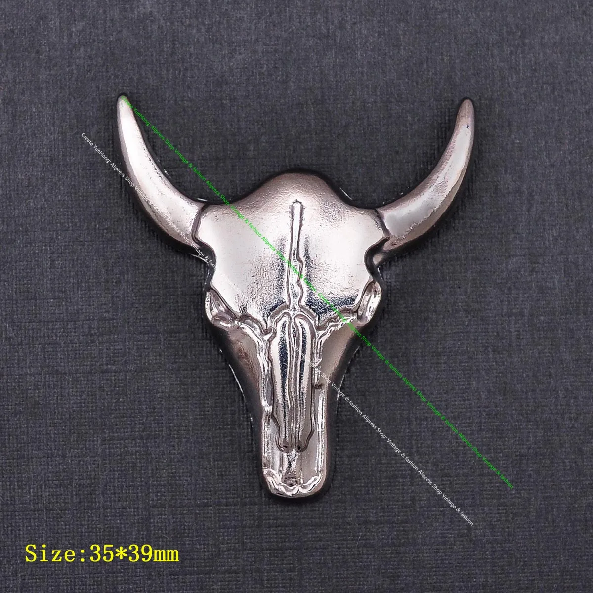 10X Western Cowboy Silver Bull Buffalo Skull Head Longhorn Leathercraft Concho Cowgril Hatband Decor