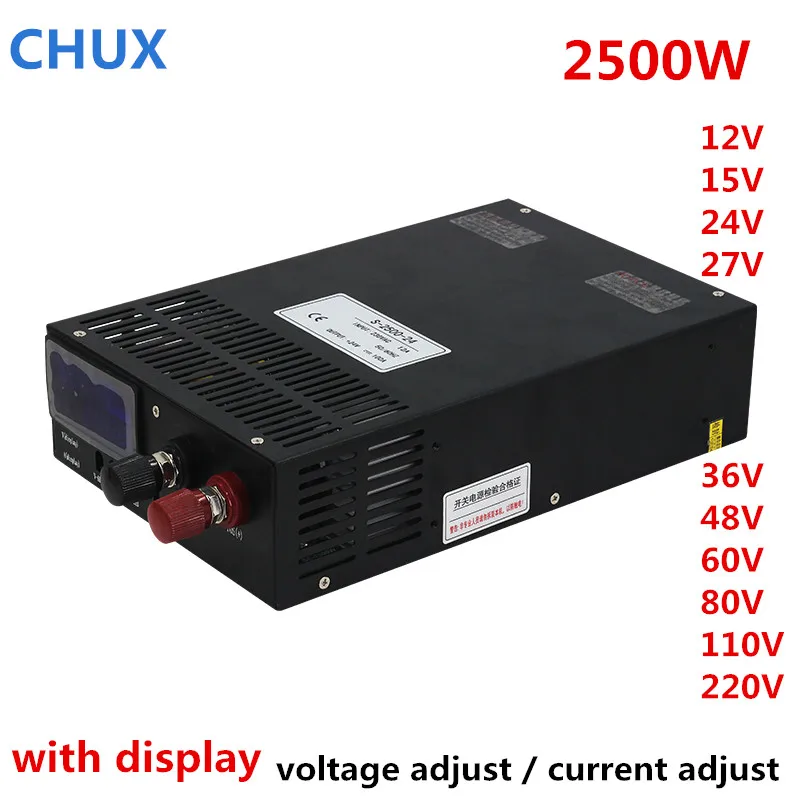 chux dc fonte de alimentacao de comutacao ajustavel fontes de alimentacao led 2500w 12v 15v 24v 36v 48v 60v 80v 100v 110v 200v 300v ca cc 01