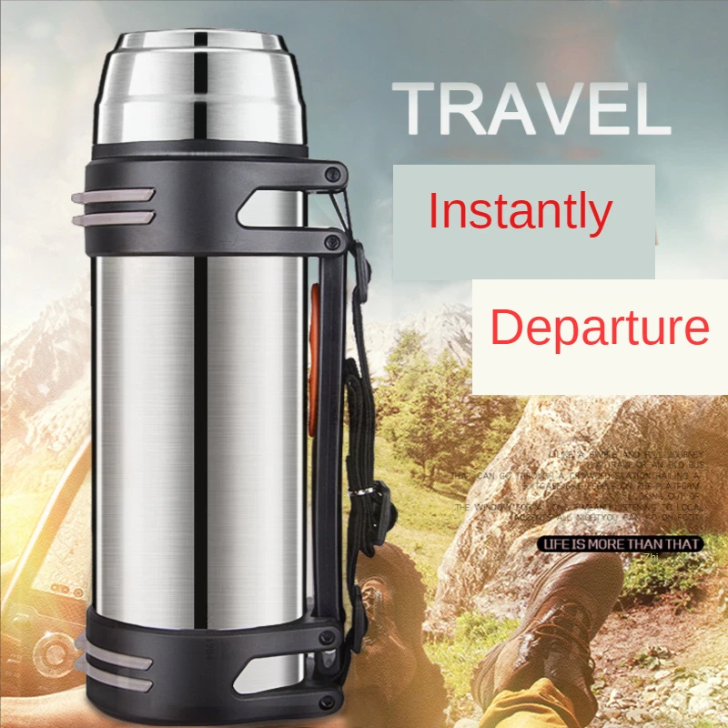 1200-2000ML Large Thermos Bottle Vacuum Flasks Stainless Steel Insulated Water Thermal Cup Travel Climbing Insulation Pot