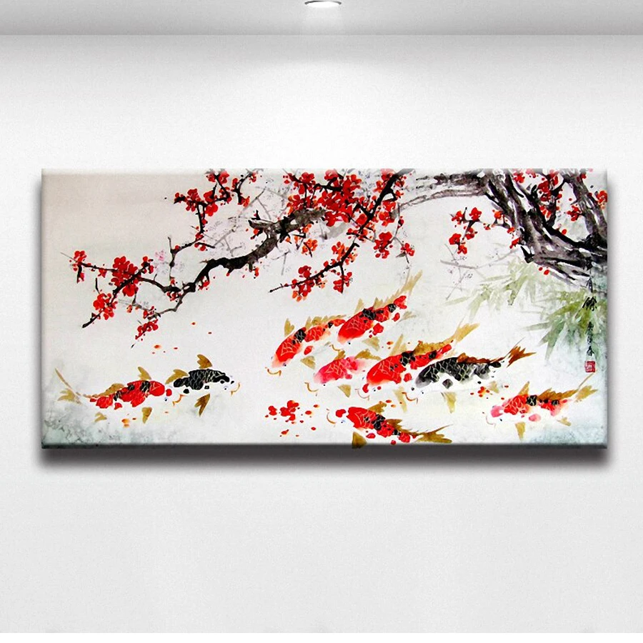 

home decoration Chinese koi fish plum blossom diamond embroidery sale landscape 3d picture of rhinestone mosaic diamond paint