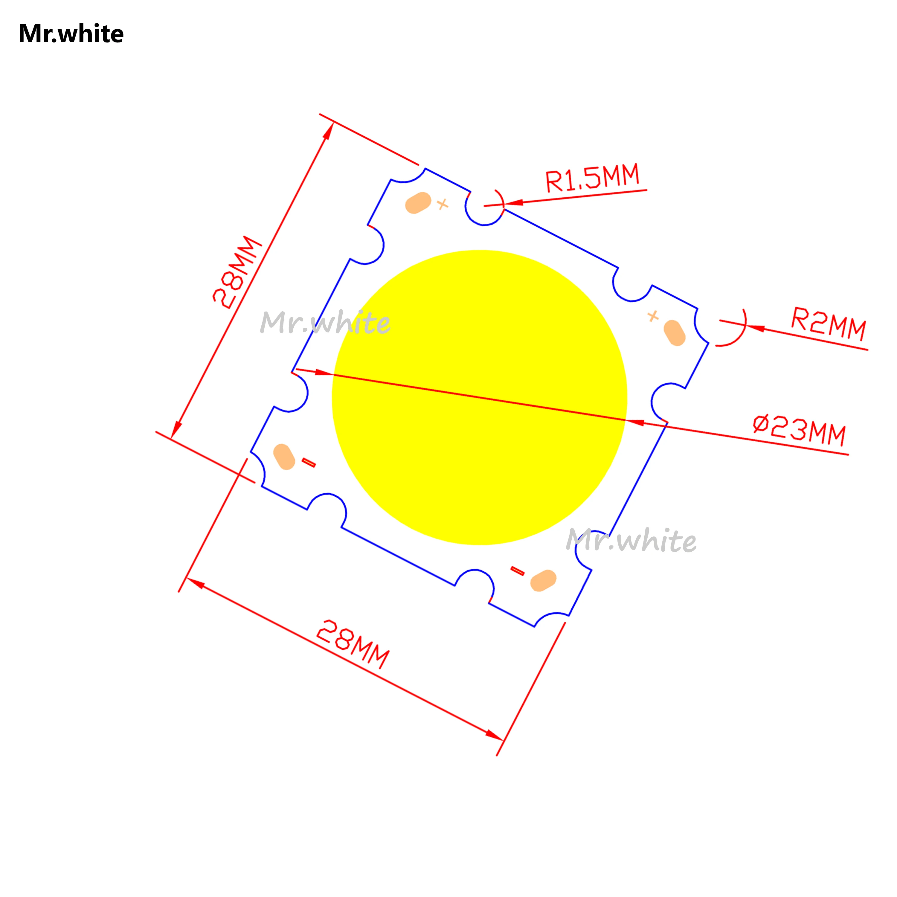 

Hot sale 28mm 23mm round LED COB Light Source Module warm nature white 20W lamp high power flip chip for spotlight