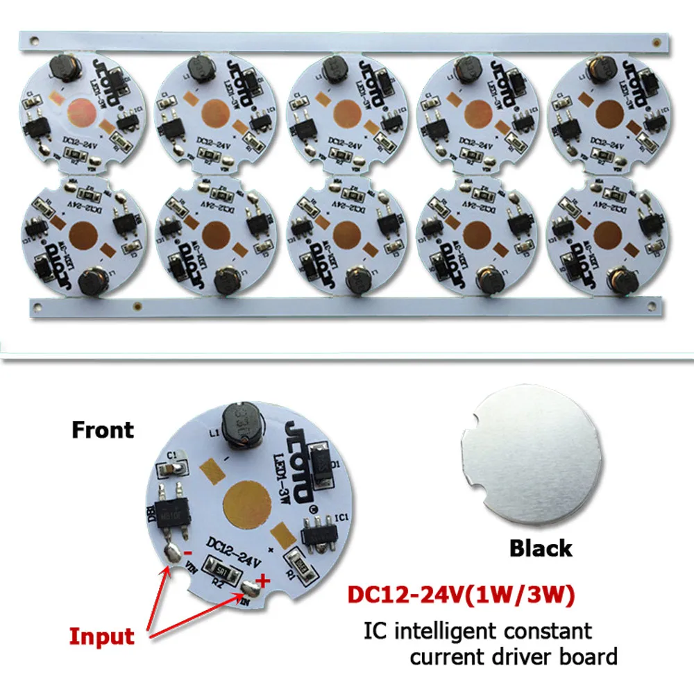 Ad alta Potenza LED PCB Piastra di ingresso DC3-6V 5-12V 12-24V 1LED Aliminum Dissipatore di Calore PCB LED modello di 1W 3W per lampada USB