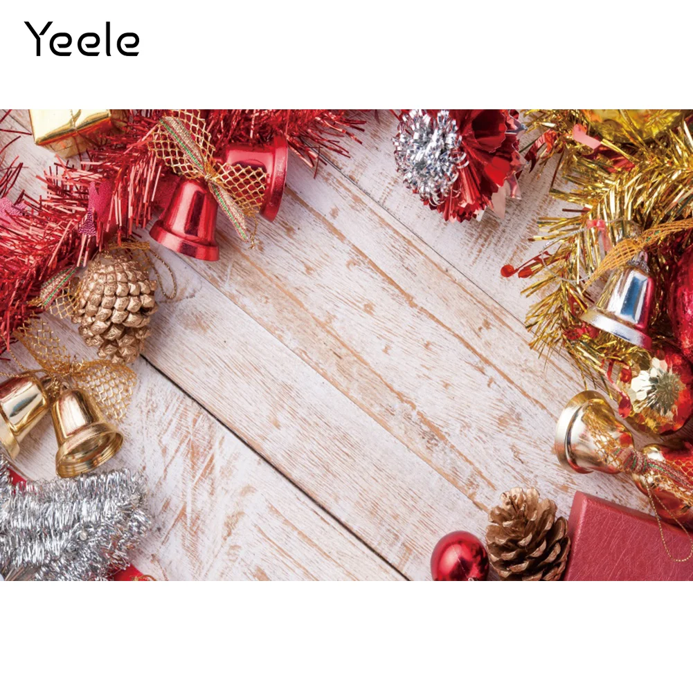 Yeele Christmas Photocall Wooden Boards Bells Baby Portrait Photography Backdrop Photographic Backgrounds For Photo Studio