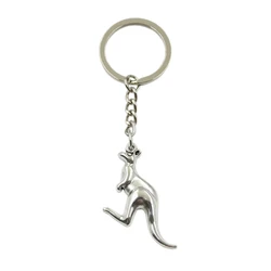 New Hot Men Key Ring Metal Key Chain Keychain Gift Jewelry Bronze Silver Color Australia Kangaroo Pendant Great Promotion