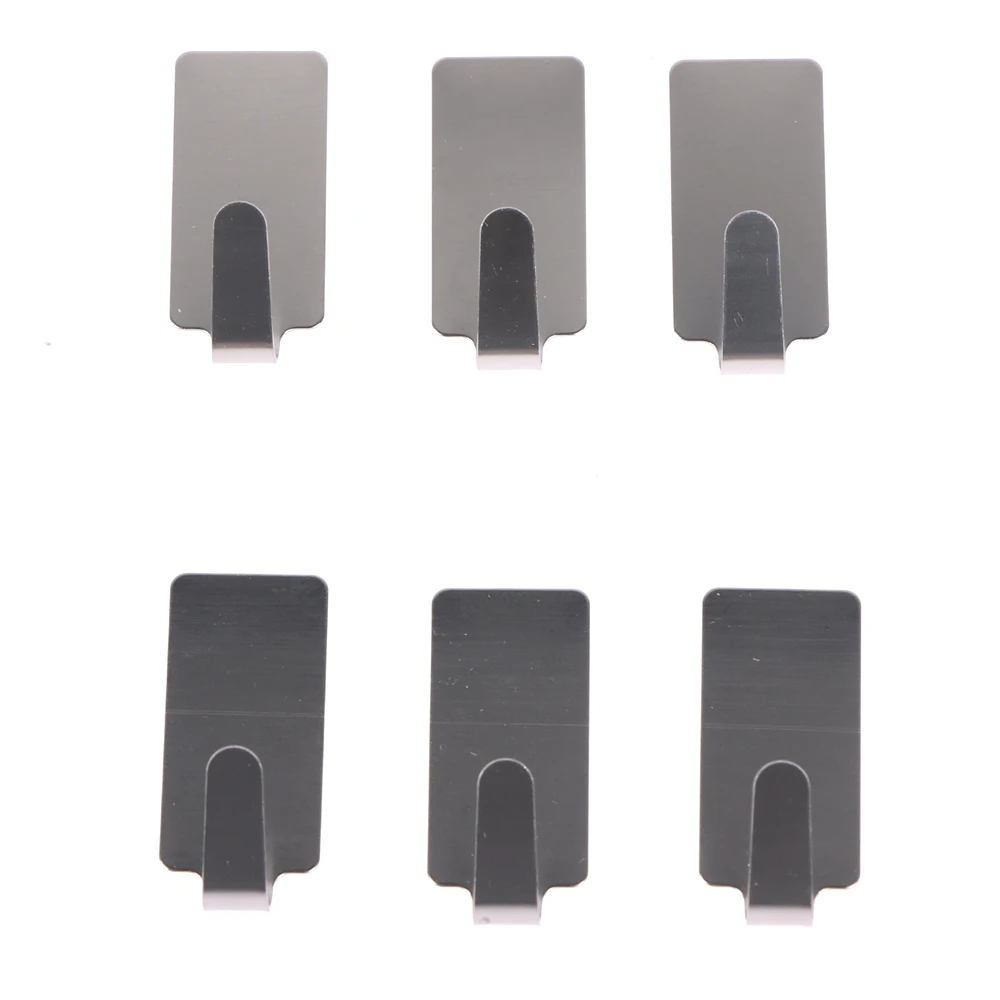 6pcs Adhesive Stainless Steel Towel Hooks Family Robe Hanging Hooks Hats Bag Family Robe Hats Bag Key Adhesive Wall Hanger