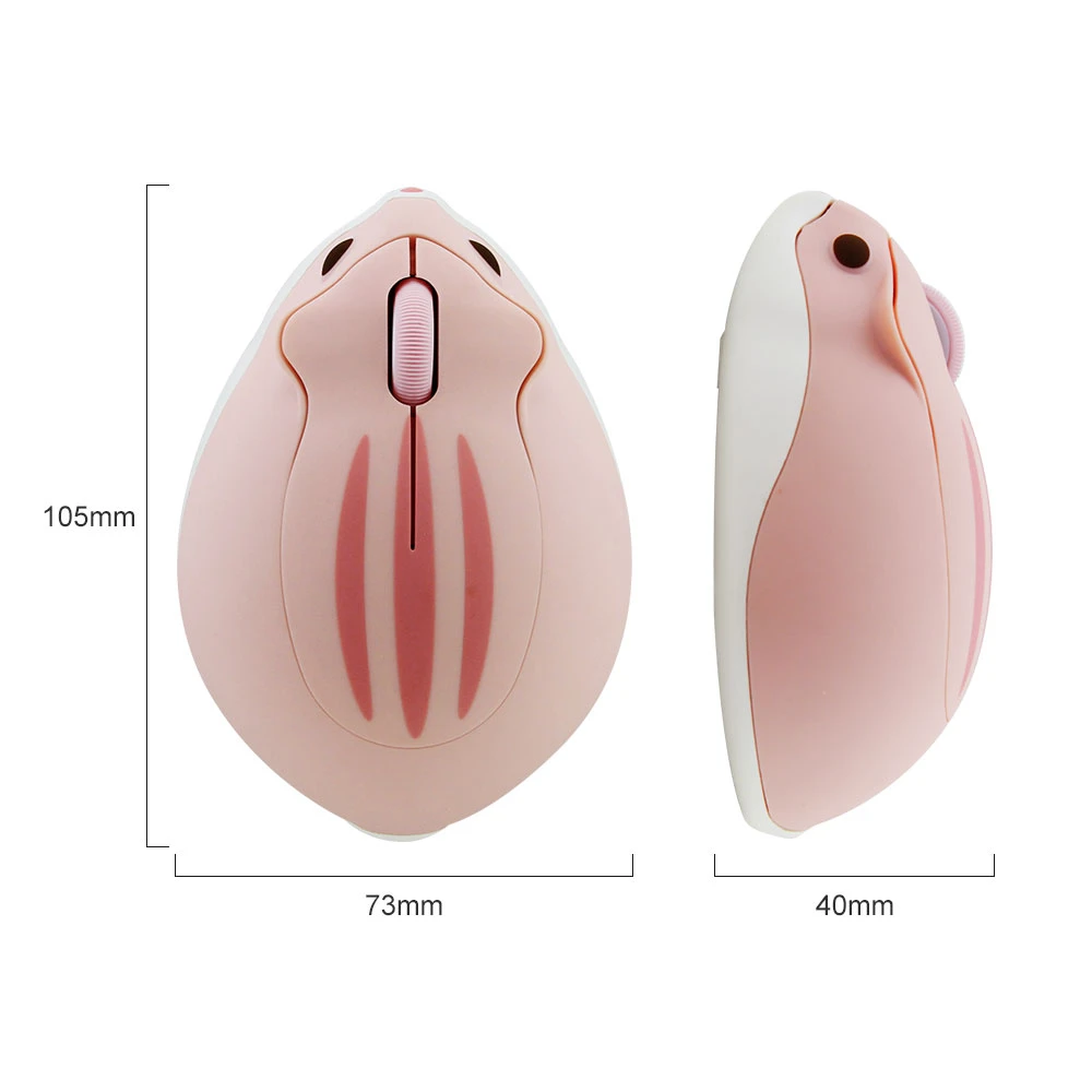 CHYI Cute Cartoon Wireless Mouse Usb Optical Computer Mouse Portable Mini Laptop Mause Pink Hamster Design Mice For Kids Macbook