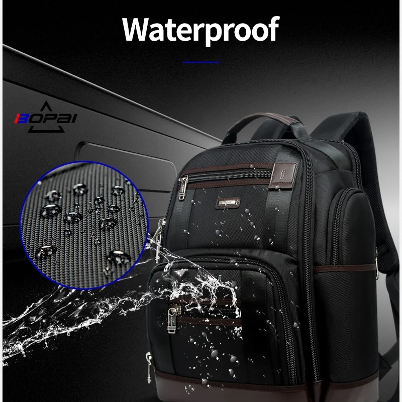 BOPAI New Large Capacity Men Laptop Backpack Multifunctional School Backpack Oxford Cloth Waterproof Business Trip Backpack Bag