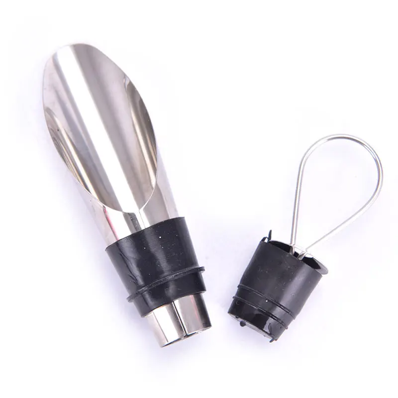 2PCS Stainless Steel Wine Wine Pourer Vacuum Red Wine Cap Sealer Fresh Keeper Bar Tools Bottle Cover Kitchen Accessories