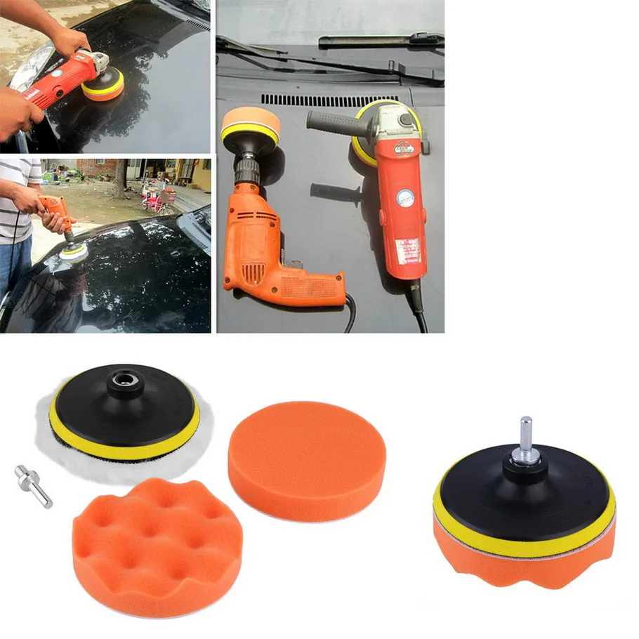 8/11pcs 3 Inch Multifunction Wave Sponge Ball Car Polishing Beauty Tools Self-adhesive Waxing Wool Wheel Set Kits