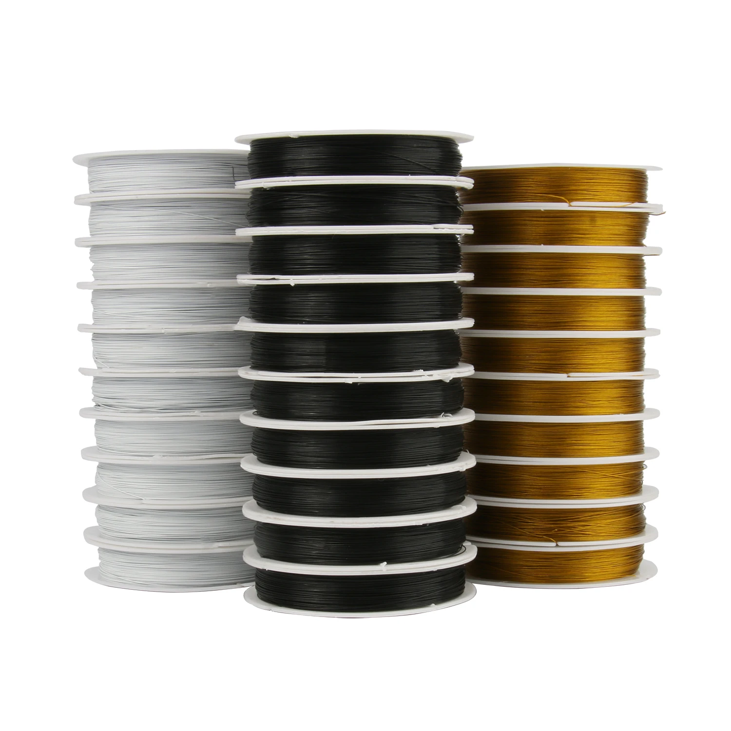 1 Roll 0.3/0.38/0.45mm Gold Black White Resistant Strong Line Stainless Steel Wire Tiger Tail Beading Wire For Jewelry Making