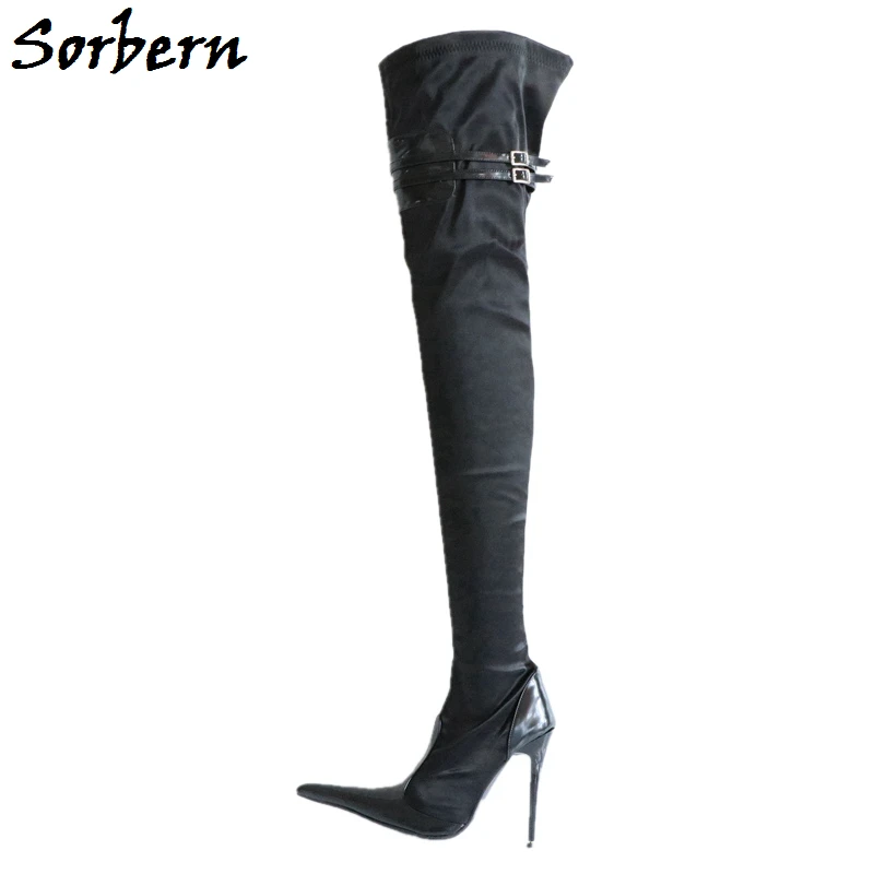 

Sorbern Size 32-49 Stilettos High Heel Boots Women 12Cm 14Cm 16cm 18cm Ladies Shoes Crotch Thigh High Boots Stretched Plus Size