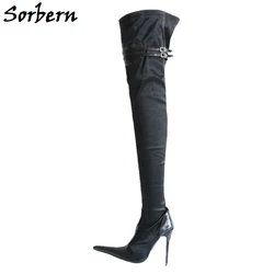 Sorber taglia 32-49 stivali con tacco alto a spillo donna 12Cm 14Cm 16cm 18cm scarpe da donna cavallo stivali alti alla coscia allungati taglie forti