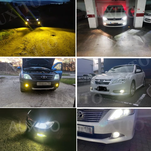 Imagen 2 del producto AUXITO 2x2000LM H8 H11 H16JP H10 bombilla LED luces antiniebla Canbus sin Error 6500K blanco 3000K dorado DRL lámpara de coche de circulación diurna 12V