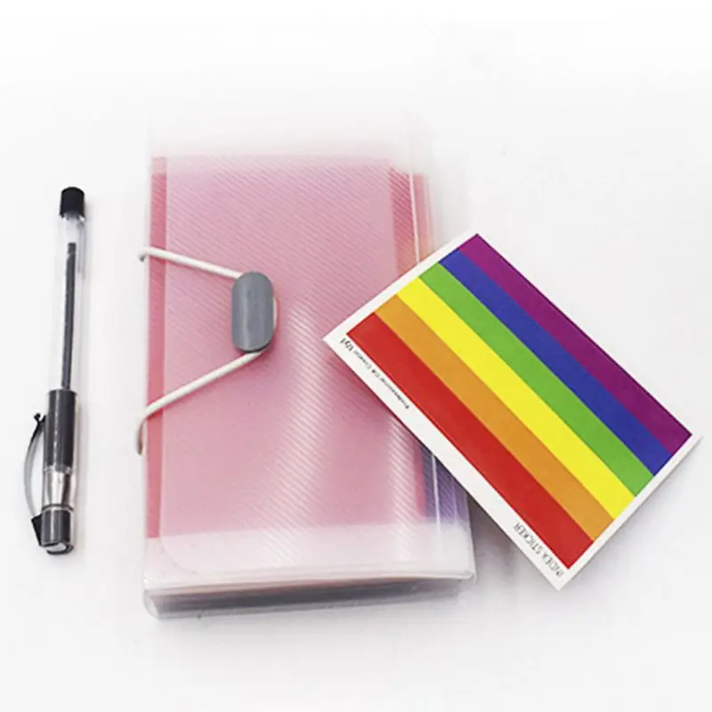 

Rainbow Color A6 Document Bag Cute Mini Bill Receipt File 13 Grids Pouch Folder Organizer Holder