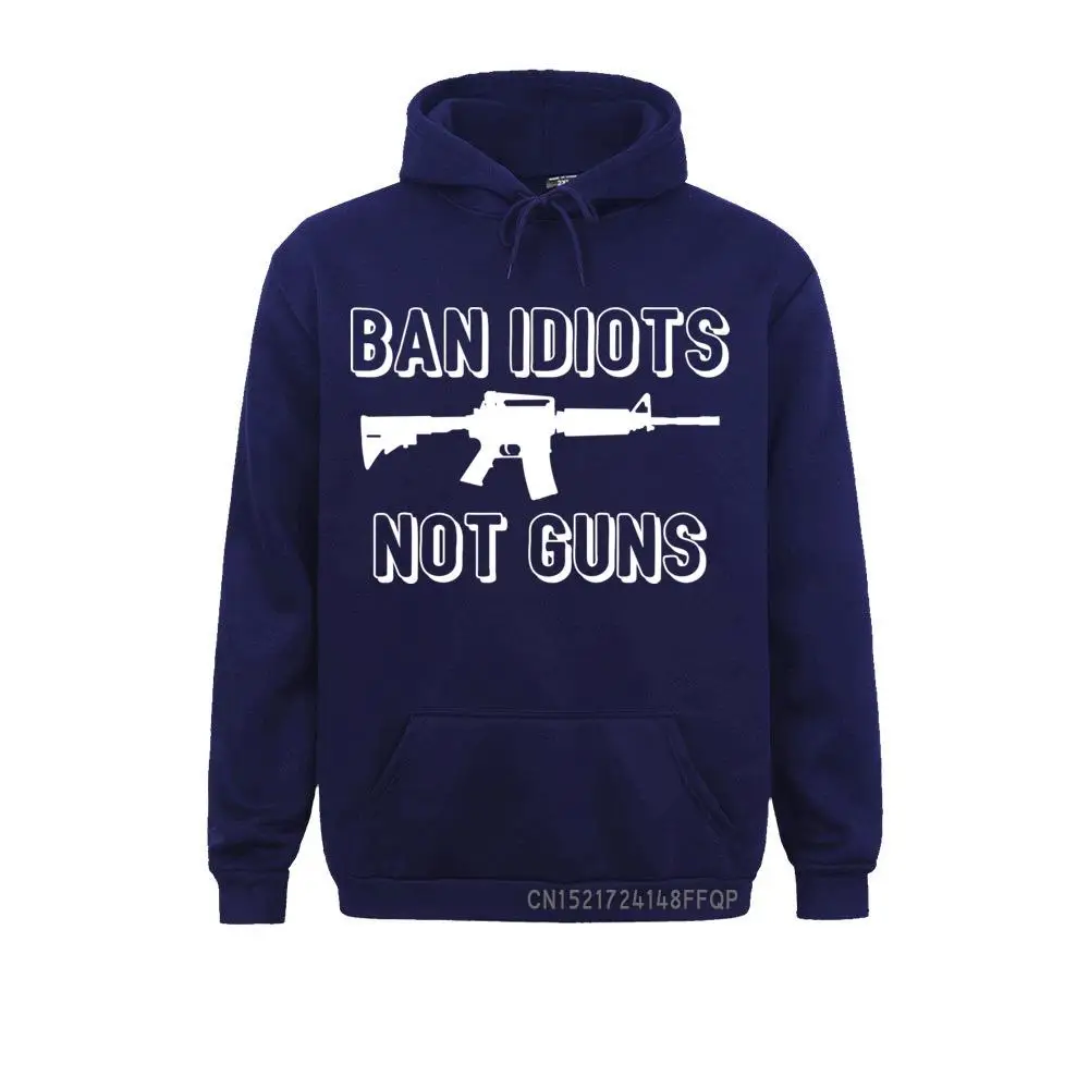 Ban Idiots Not Guns Pullovers Group Men's Sweatshirts Fitted Crewneck Cozy Warm Hoodie For Boys VALENTINE DAY