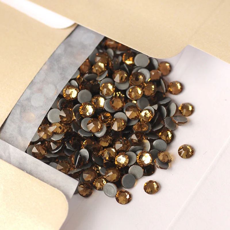 

New 16Facets Light Colorado Topaz Hotfix Rhinestone Flatback DIY Crafts Iron On Crystal Stones For Sewing Fabric Garment Jewelry