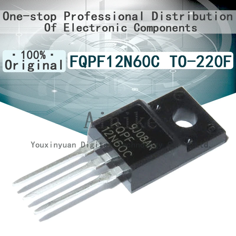 

10/шт. Новый оригинальный FQPF12N60C 12N60 600V12A TO-220F прямой пластиковый герметичный полевой канал NPN