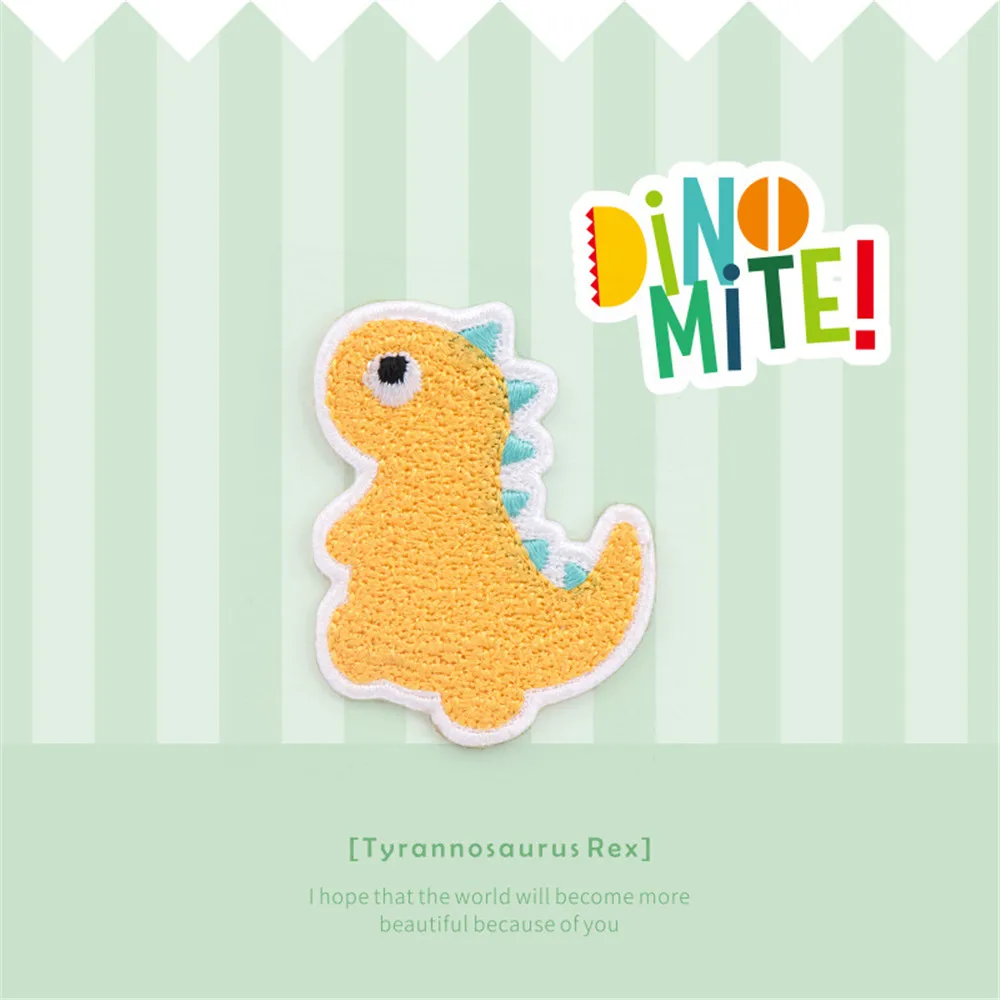 AHYONNIEX Cute Small Dinosaur Park Cute Boys\'s Clothes Sticker DIY Patches For Clothing Iron on Patch with Glue on The Back