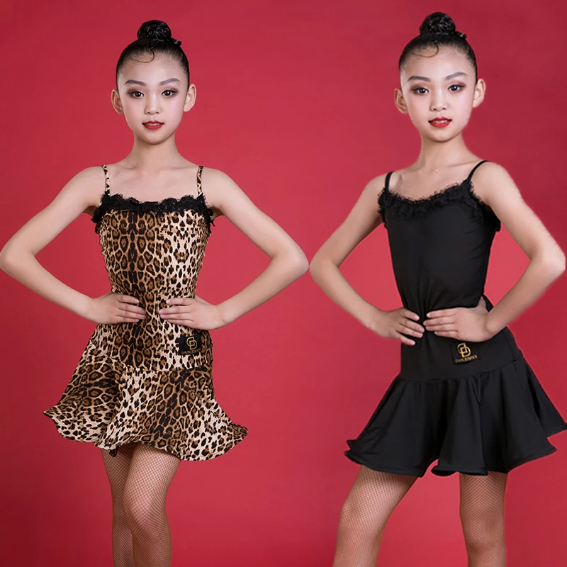

Sexy Latin Dance Dress Kids Dresses For Girls Leopard Dress Rumba Dress Competition Gatsby Dress Black Latin Dance Wear