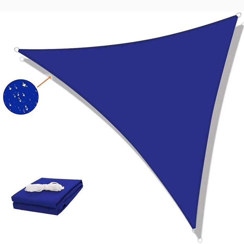 Imagem -03 - Triangular Shade Sail para Jardim e Praia Toldo Protetor Solar Dossel ao ar Livre Rede Impermeável 21 Cores 5x5m x 5m