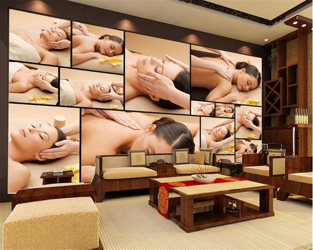 

WELLYU Custom fashion interior wallpaper beauty personalized beauty massage tooling background wall murals papel de parede3D