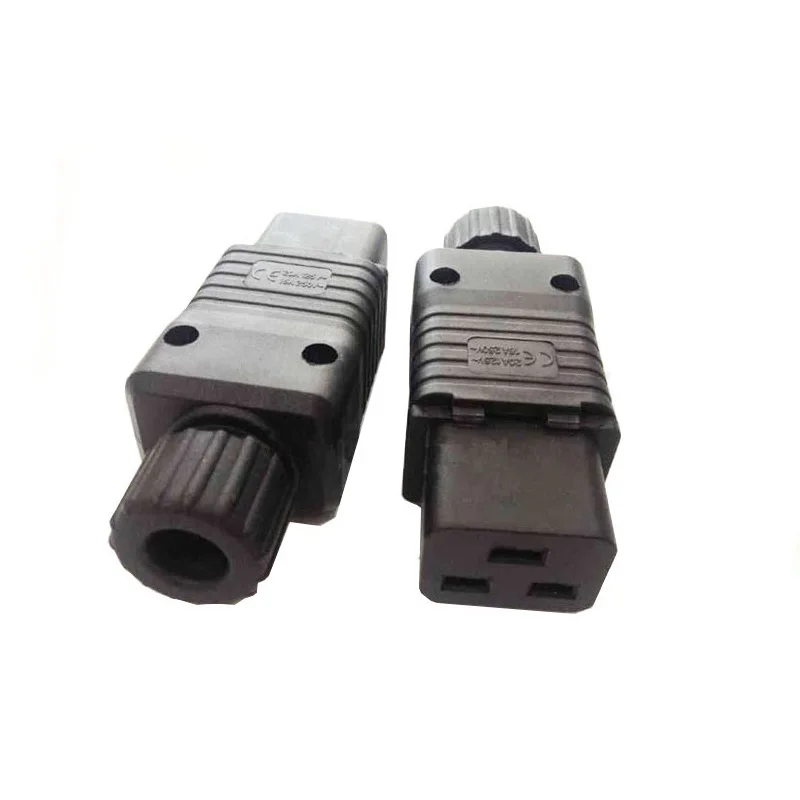 1PCS IEC PDU UPS 16A 250V AC 320 C19 DIY Plug Socket Female IEC C19 conector Dismountable plug black